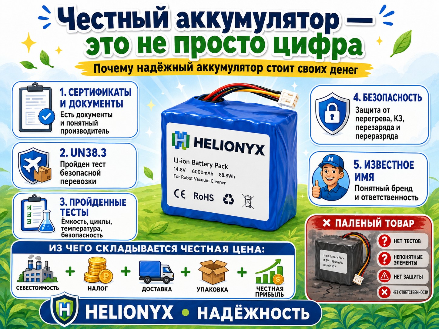 Честный аккумулятор HELIONYX с подтверждёнными характеристиками